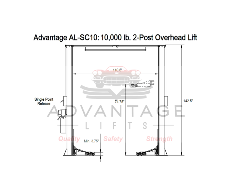 Advantage AL-SC10 | 10,000 LB 2 Post Lift